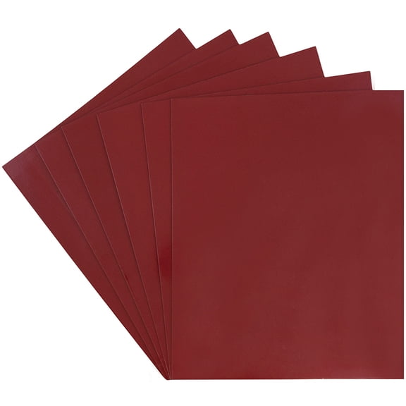 JAM Paper Glossy Two Pocket Folders, Maroon Red, 6 per Pack