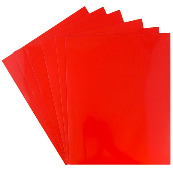 JAM Paper Glossy Two Pocket Folders, Red, 6 per Pack