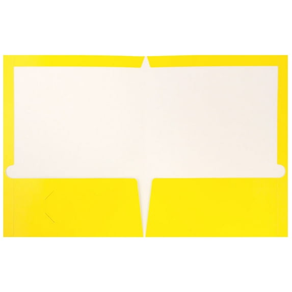 JAM Paper Glossy Two Pocket Folders, Yellow, 6 per Pack