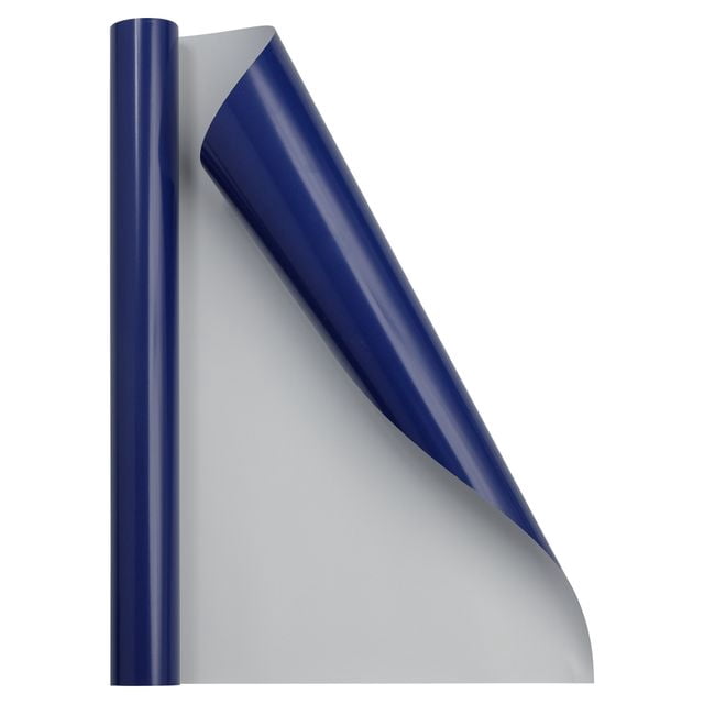 JAM Paper Glossy Wrapping Paper, 26.3 Sq ft (17 in x 18 Ft), Royal Blue, 1/Pack