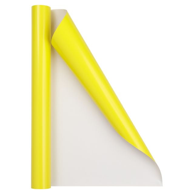 JAM Paper Glossy Wrapping Paper, 26.3 Sq ft (17 in x 18 Ft), Yellow, 1/Pack
