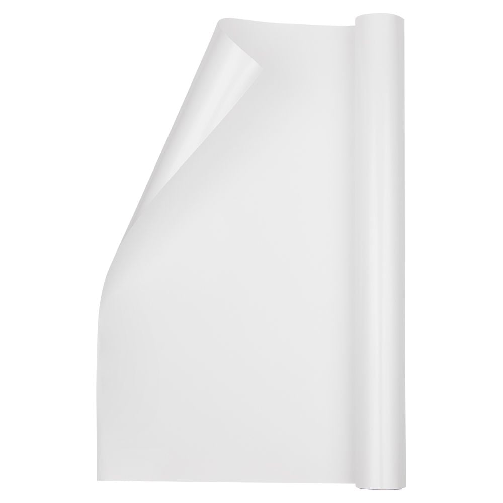JAM Paper Glossy Wrapping Paper, 26.3 sq ft (17 in x 18 ft), Glossy White, Roll Sold Individually