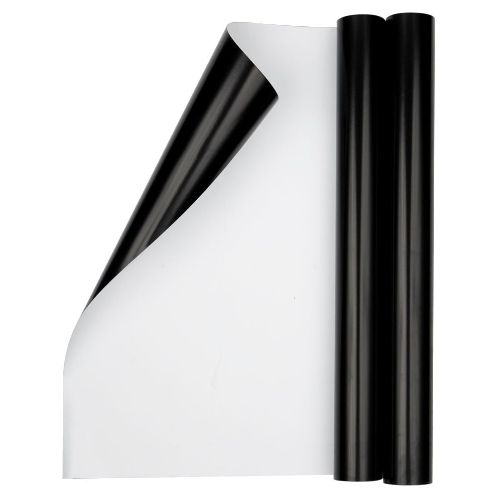 JAM Paper Glossy Wrapping Paper, 52.6 sq ft Total (17 in x 18 ft Each), Glossy Black, 2 Rolls/Pack