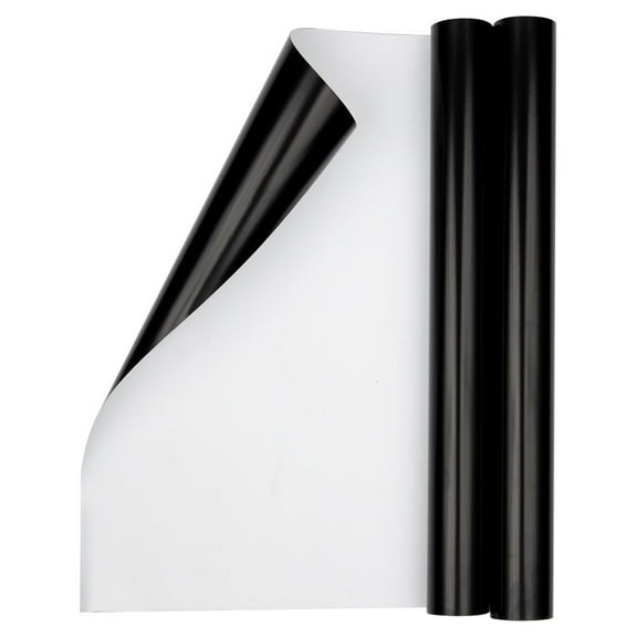 JAM Paper Glossy Wrapping Paper, 52.6 sq ft Total (17 in x 18 ft Each), Glossy Black, 2 Rolls/Pack