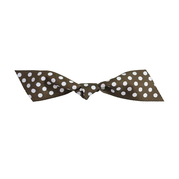 JAM Paper Grosgrain Twist Tie Bows, Brown & White, 7/8 in, 100/Pack