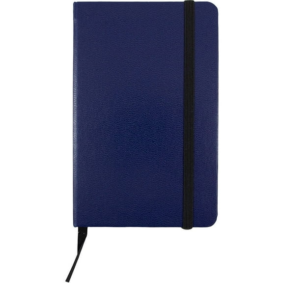 JAM Paper Hardcover Notebook with Elastic Band, 1/Pack, Blue, Small, 3 3/4 x 5 5/8, 100 Lined Sheets