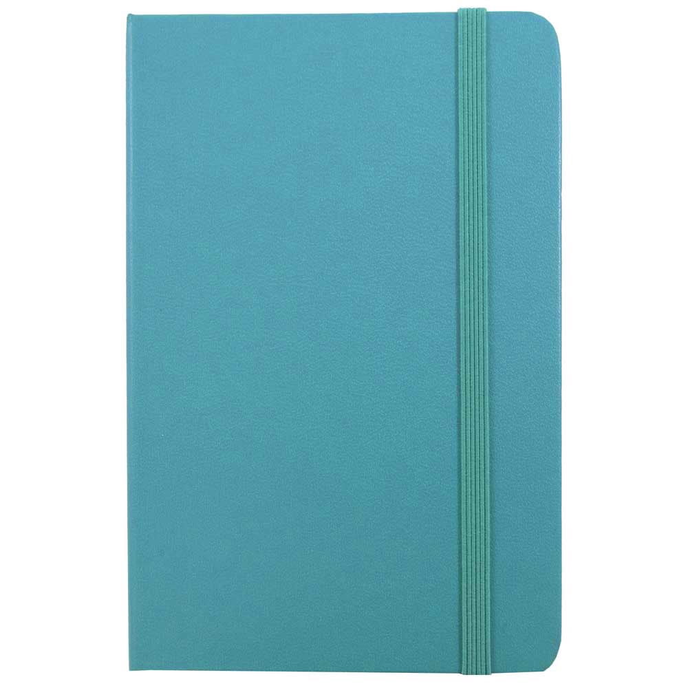 JAM Paper Hardcover Notebook with Elastic Band, 1/Pack, Caribbean Blue, Large, 5 7/8 x 8 1/2, 100 Lined Sheets
