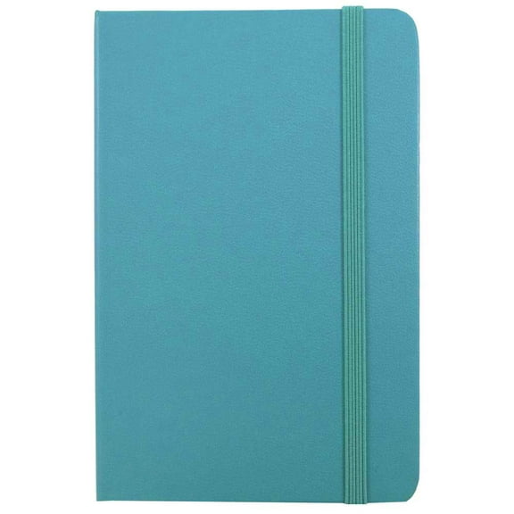 JAM Paper Hardcover Notebook with Elastic Band, 1/Pack, Caribbean Blue, Large, 5 7/8 x 8 1/2, 100 Lined Sheets