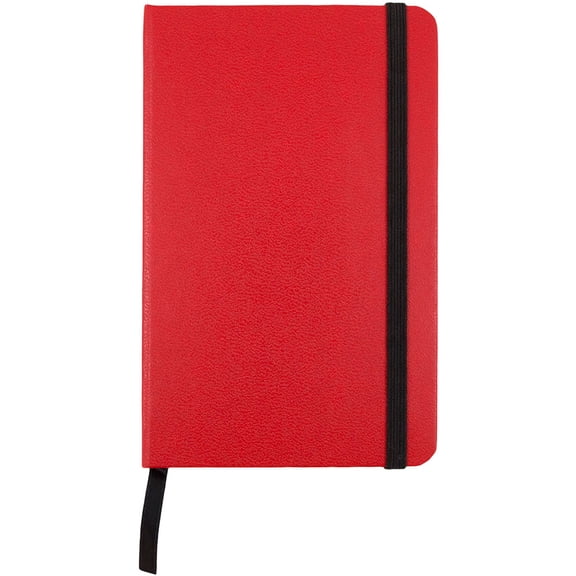 JAM Paper Hardcover Notebook with Elastic Band, 1/Pack, Red, Small, 3 3/4 x 5 5/8, 100 Lined Sheets