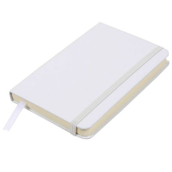 JAM Paper Hardcover Notebook with Elastic Band, 1/Pack, White, Small, 3 3/4 x 5 5/8, 100 Lined Sheets