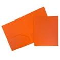 thumbnail image 1 of JAM Paper Heavy Duty Plastic 2 Pocket Extra Tough School Folders, Orange, Bulk 144/Box, 1 of 5