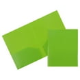 thumbnail image 1 of JAM Paper Heavy Duty Plastic 2,Pocket Folder, Lime Green, Sold Individually, 1 of 5