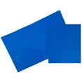 thumbnail image 1 of JAM Paper Heavy Duty Plastic 2 Pocket School Folders, Blue, 3/Pack, 1 of 4