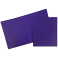 thumbnail image 1 of JAM Paper Heavy Duty Plastic 2 Pocket School Folders, Purple, 3/Pack, 1 of 4