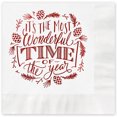 thumbnail image 1 of JAM Paper Holiday Napkins, 4.75" x 4.75", White It’s the Most Wonderful Time of the Year, 25 Per Pack, 1 of 1