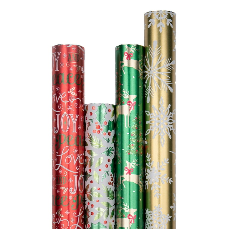 Lsljs Christmas Wrapping Paper Clearance, Christmas Wrapping Paper Rolls, Christmas Gift Wrap, Bright Color Golden Wrapping Paper for Gift Wrapping