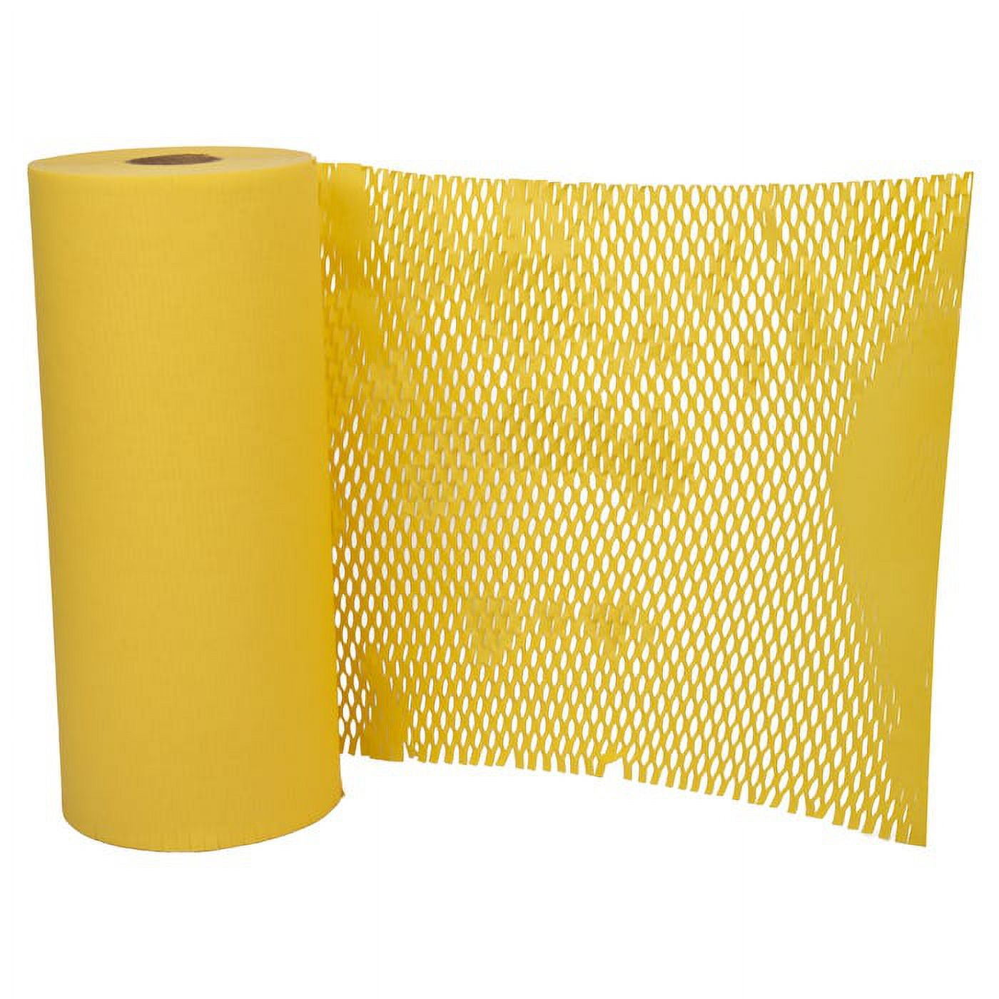 JAM Paper Honeycomb Packing Paper Roll, 322.5 sq ft, 80 GSM, Lemon Yellow, 1/Pack