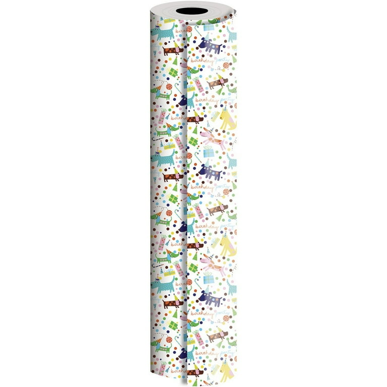 JAM Paper Industrial Bulk Wrapping Paper, 1/Pack, Birthday Barkday Gift  Wrap, 834 Sq Ft (1/2 Ream)