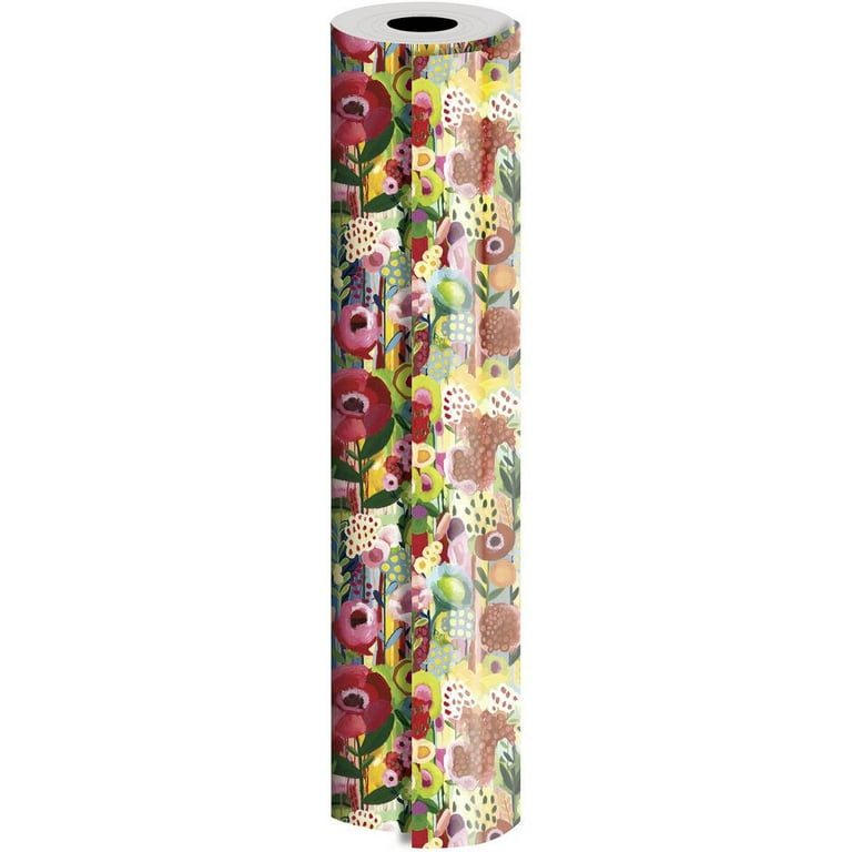 JAM Paper Industrial Bulk Wrapping Paper, 1/Pack, Floral Collage