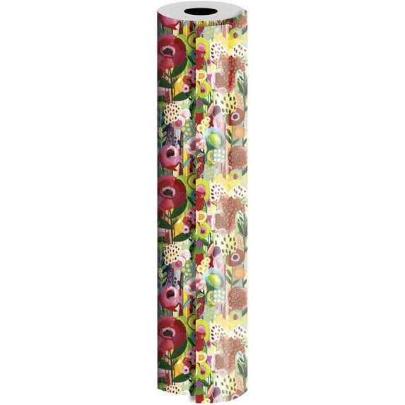 JAM Paper Industrial Bulk Wrapping Paper, 1/Pack, Floral Collage Gift Wrap, 2082.5 Sq Ft (Full Ream)