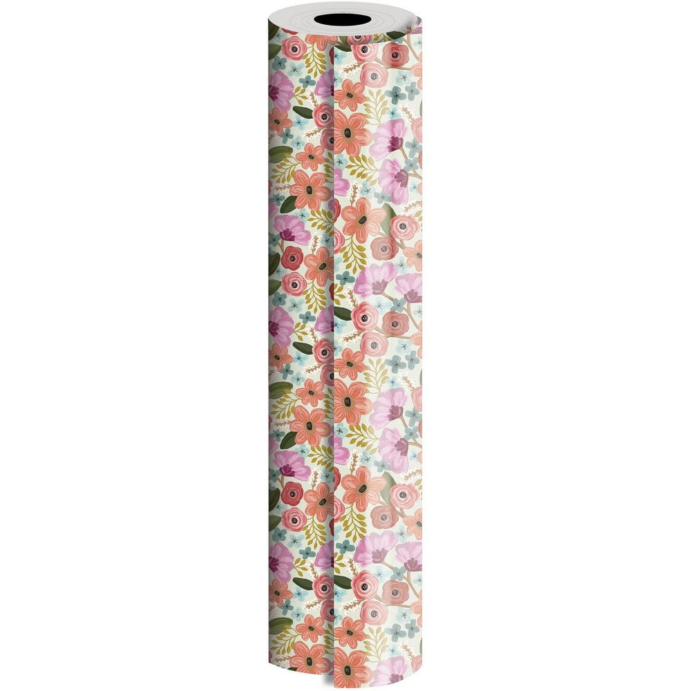 Jam Paper Industrial Size Bulk Wrapping Paper Rolls, Gypsy Floral Design, 1/4 Ream (520 Sq ft), Sold