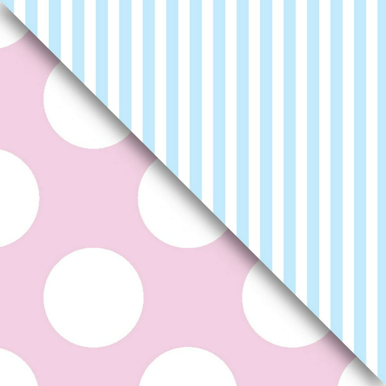 Wrapping paper matt blue with pink splashes 200x70 cm