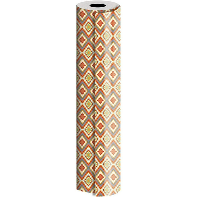 JAM Paper Industrial Size Bulk Wrapping Paper Rolls, Bohemian Diamond Design, Full Ream (1666 Sq