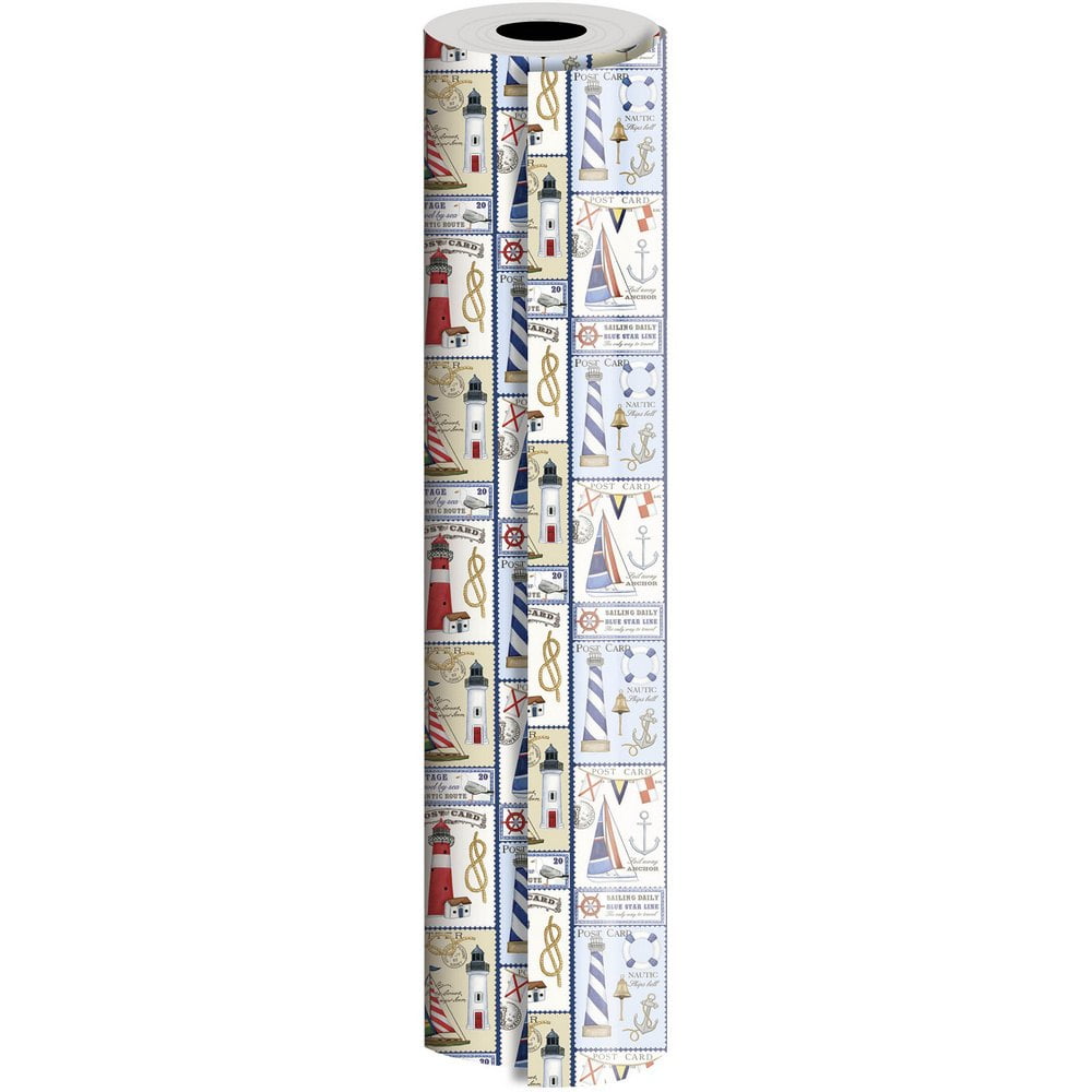 Jam Paper Industrial Size Bulk Wrapping Paper Rolls - Dancing Santa Gold - 1/2 Ream (1042.5 Sq ft) - Sold Individually, Size: 5004 x 30