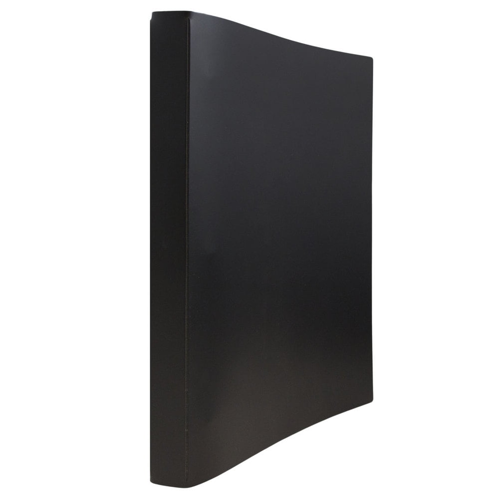 JAM Paper Italian Leather 3/4 in Binders, 3 Metal Rings, Black, 1/Pack ...