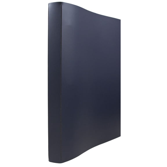 JAM Paper Italian Leather 3/4 in Binders, 3 Metal Rings, Navy Blue, 1/Pack