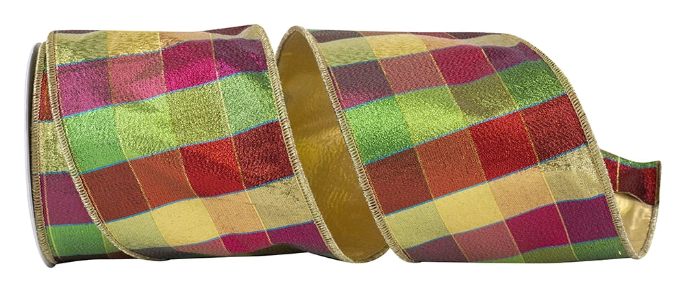 JAM Paper Jewel Tone Metallic Ribbon, Multicolor, 4in x 10yd, 1/Pack