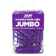 JAM Paper Jumbo Paper Clips, Purple, 75/Pack, Large
