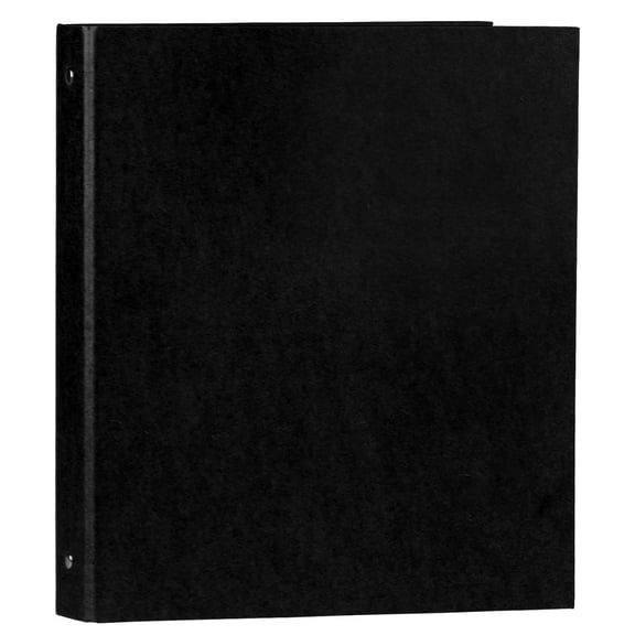 JAM Paper Kraft 1 in Binders, 3 Metal Rings, Black, 1/Pack, Black Recycled
