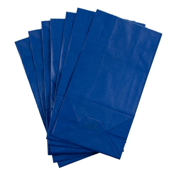 JAM Paper Kraft Lunch Bags, Blue, 5 x 9.75 x 3, 1/Pack