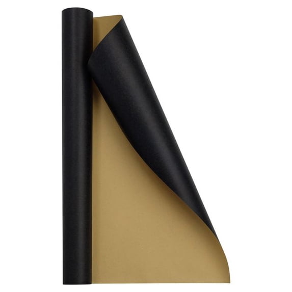 JAM Paper Kraft Wrapping Paper, 26.3 Sq ft (17 in x 18 Ft), Black Kraft ...