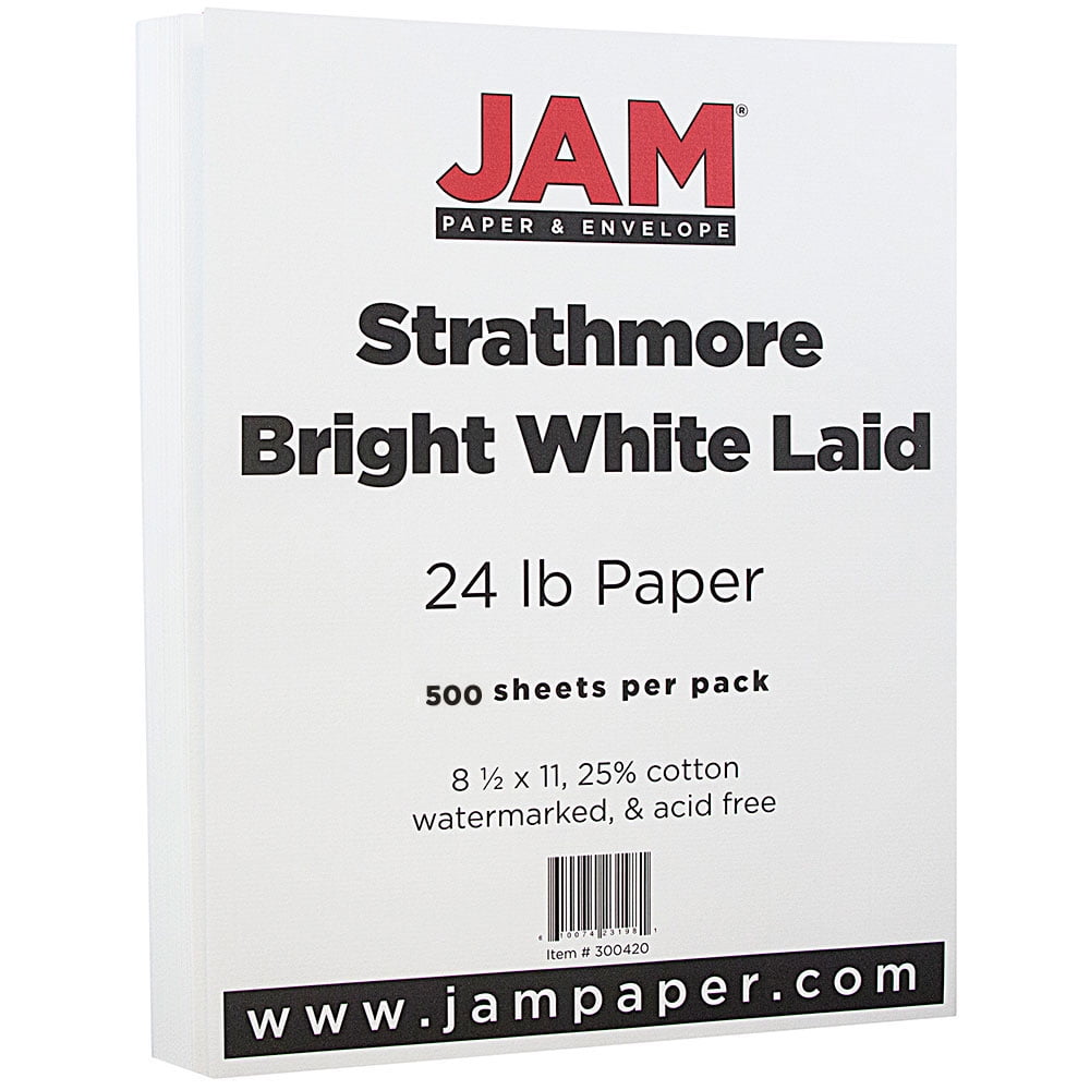 JAM PAPER & ENVELOPE JAM Paper Laid Paper, 8.5 x 11, 24lb Bright White, 500/Pack