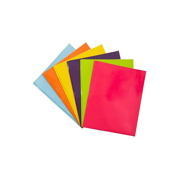 JAM Paper Laminated 2-Pocket Glossy Folders With Metal Clasps Multicolored Assorted Fashion Colors