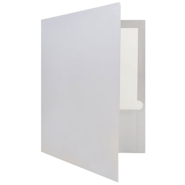 JAM Paper Laminated Two Pocket Glossy Folders, Silver, Bulk 25 per Pack ...