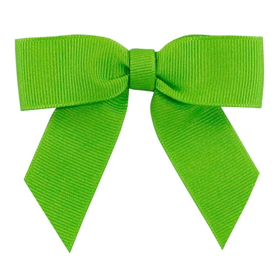 JAM Paper Large Grosgrain Twist Tie Bows, Apple Green, 7/8 in, 100/Pack