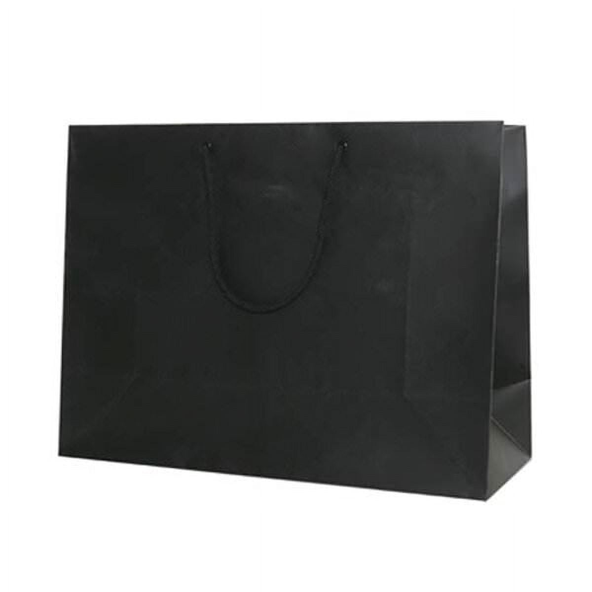 MALICPLUS 12 Large Gift Bags 10x5x13 Inches, Premium Large Bags with Handles (Cotton) for All Occasions (Matte Black Embossing)