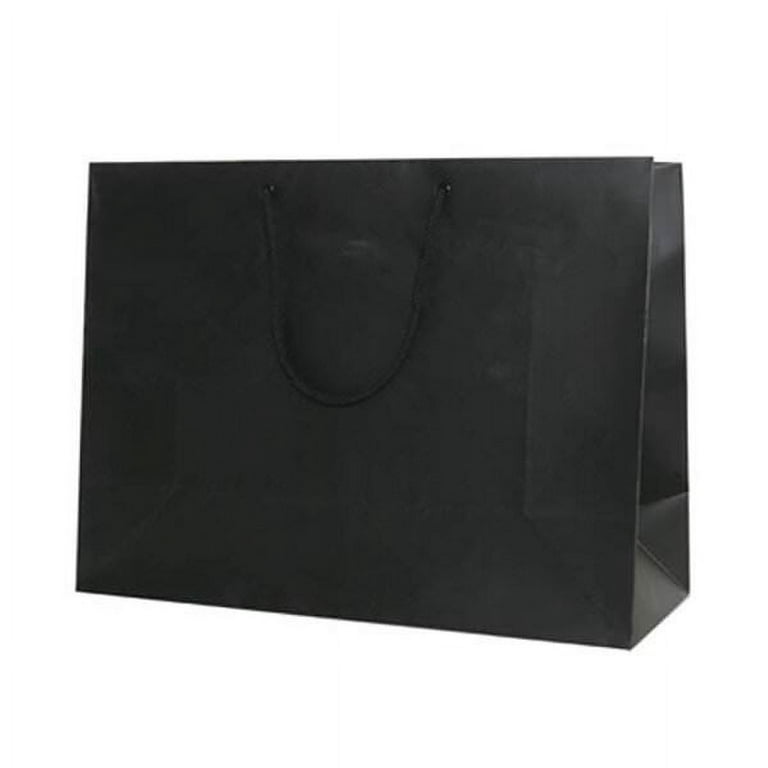 JAM Paper Large Matte Black Gift Bags, 16 x 12 x 6, 1/Pack