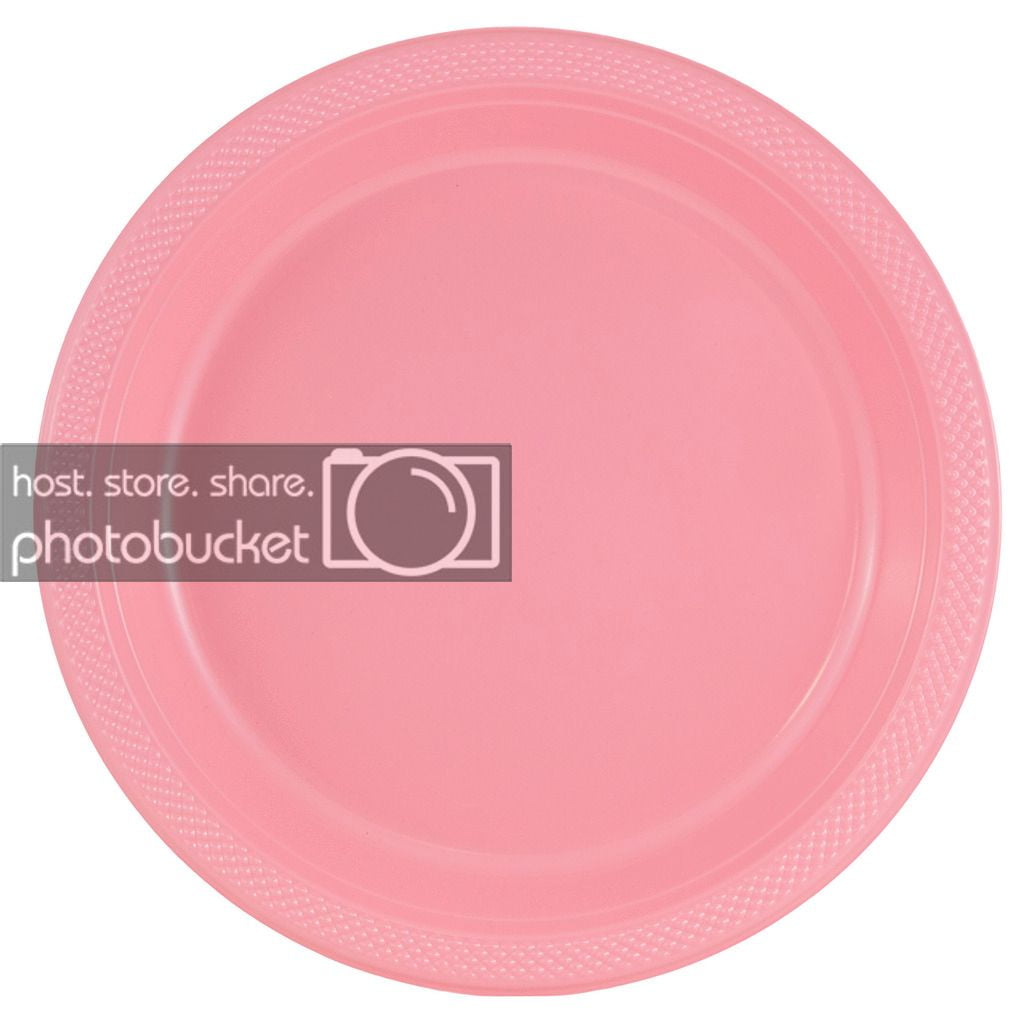 JAM Paper Large Plastic Party Plates, Light Pink, 10.25in, 20 per Pack, Large