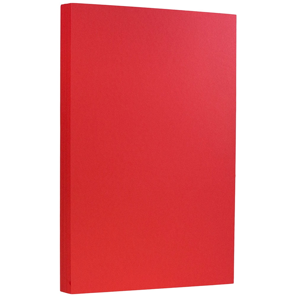 JAM Paper Legal Cardstock, 8 1/2 x 14, 50 per Pack, 65lb Red