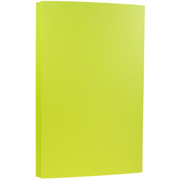 JAM Paper Legal Cardstock, 8 1/2 x 14, 65lb Lime Green, 50 Pack