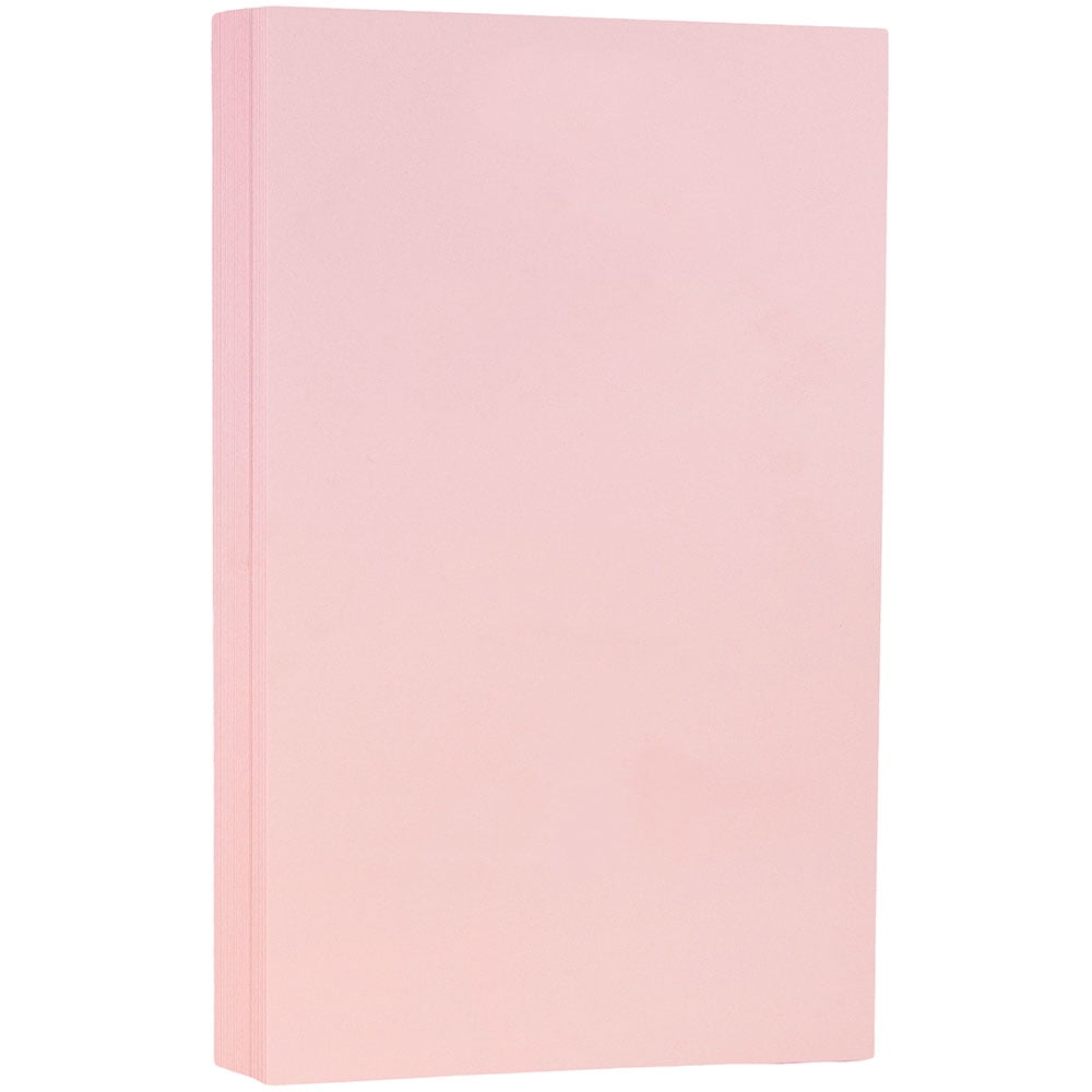 JAM Paper Legal Cardstock, 8 1/2 x 14, 80lb Baby Pink, 250 per Pack
