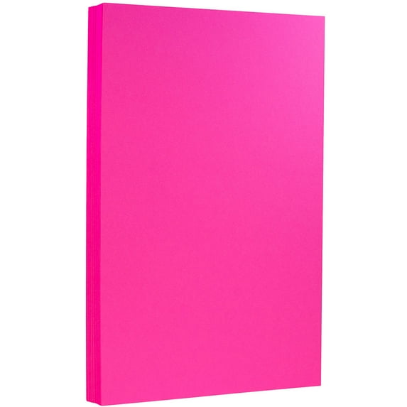 JAM Paper Legal Cardstock, 8 1/2 x 14, Fuchsia Pink, 50 per Pack, 65lb
