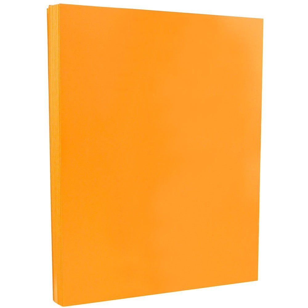 JAM Paper Letter Cardstock, 8 1/2 x 11, 65lb Orange, 250 per Pack