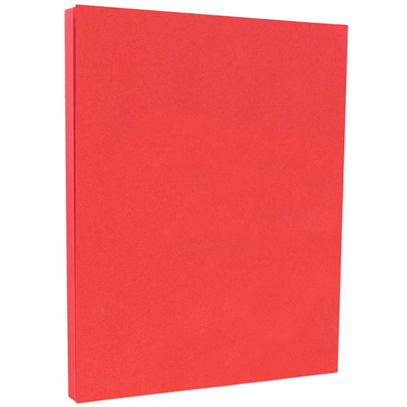 JAM Paper Letter Cardstock, 8 1/2 x 11, 65lb Red, 50 per Pack