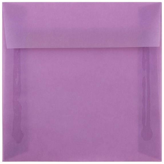 JAM Paper Lilac Purple 6.5x6.5 Translucent Envelopes, 250 per Pack