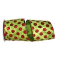 thumbnail image 1 of JAM Paper Lime Christmas Dots Multi-color Polyester Ribbon, 10yd x 4in, 1/Pack, 1 of 5